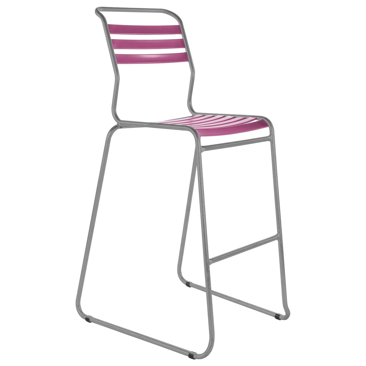 Schaffner Säntis Tabouret de bar luge à lattes Gris Argent 78 Rose 41 