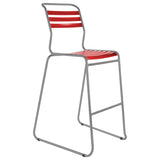 Schaffner Säntis Tabouret de bar luge à lattes Gris Argent 78 Rouge 30 