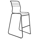 Schaffner Säntis Tabouret de bar luge à lattes Noir 91 Blanc 90 