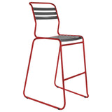 Schaffner Säntis Tabouret de bar luge à lattes Rouge 30 Anthracite 77 
