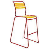 Schaffner Säntis Tabouret de bar luge à lattes Rouge 30 Jaune 11 