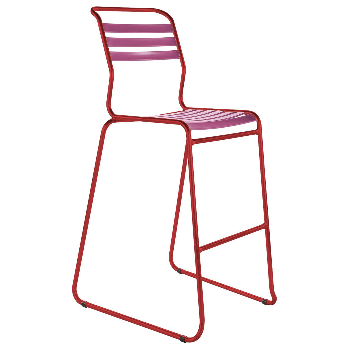 Schaffner Säntis Tabouret de bar luge à lattes Rouge 30 Rose 41 
