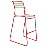 Schaffner Säntis Tabouret de bar luge à lattes Rouge 30 Vert pastel 64 