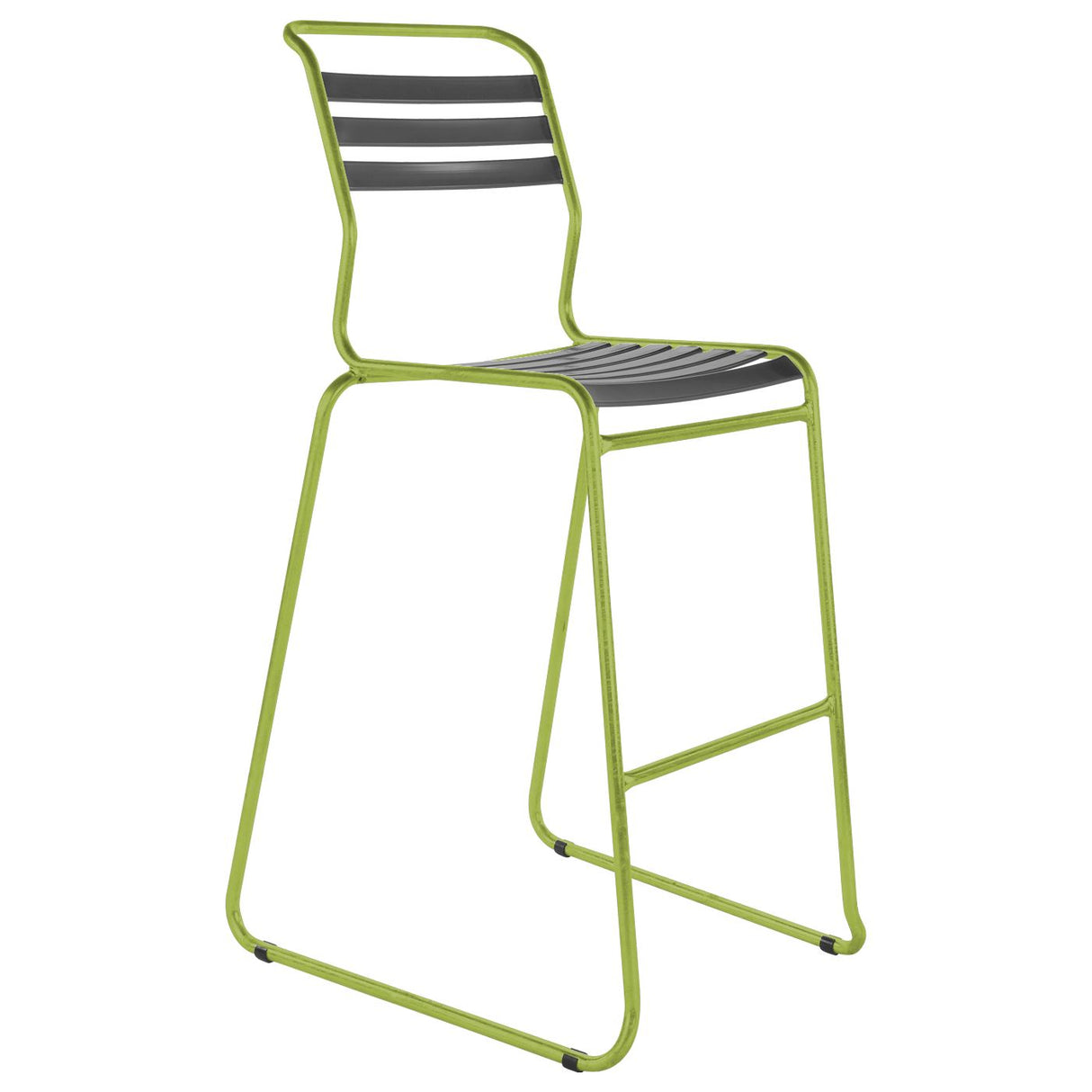Schaffner Säntis Tabouret de bar luge à lattes Vert Clair 63 Anthracite 77 
