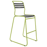 Schaffner Säntis Tabouret de bar luge à lattes Vert Clair 63 Anthracite 77 