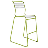 Schaffner Säntis Tabouret de bar luge à lattes Vert Clair 63 Blanc 90 