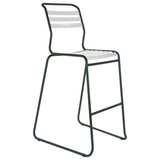Schaffner Säntis Tabouret de bar luge à lattes Vert Sapin 66 Blanc 90 