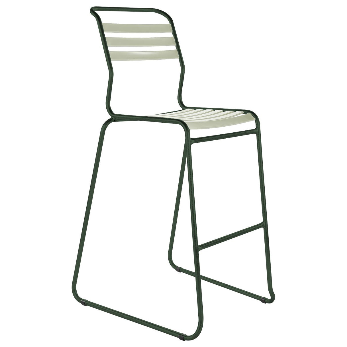 Schaffner Säntis Tabouret de bar luge à lattes Vert Sapin 66 Vert pastel 64 