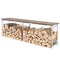 Schaffner Stockage de bois/Banc 160x32cm H: 46cm Déco Chêne de 