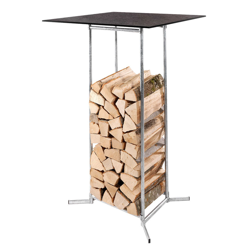 Schaffner Stockage de bois/table haute 70x70cm H: 110cm Déco Cooperfield dc 