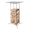 Schaffner Stockage de bois/table haute 70x70cm H: 110cm Déco Stromboli Clair db 