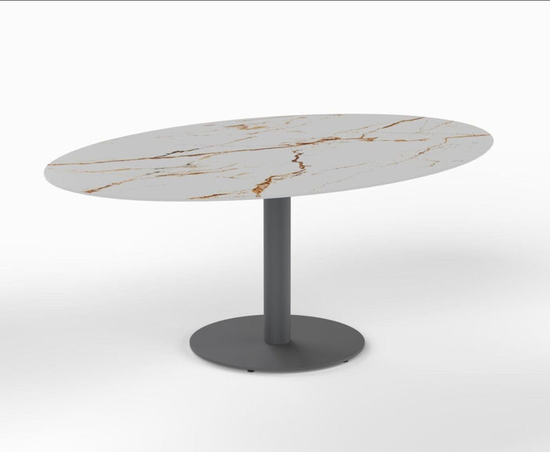 SIT Mobilia Glarus Mollis Table repas Elipse ovale 180x120cm plateau céramique Dekton 