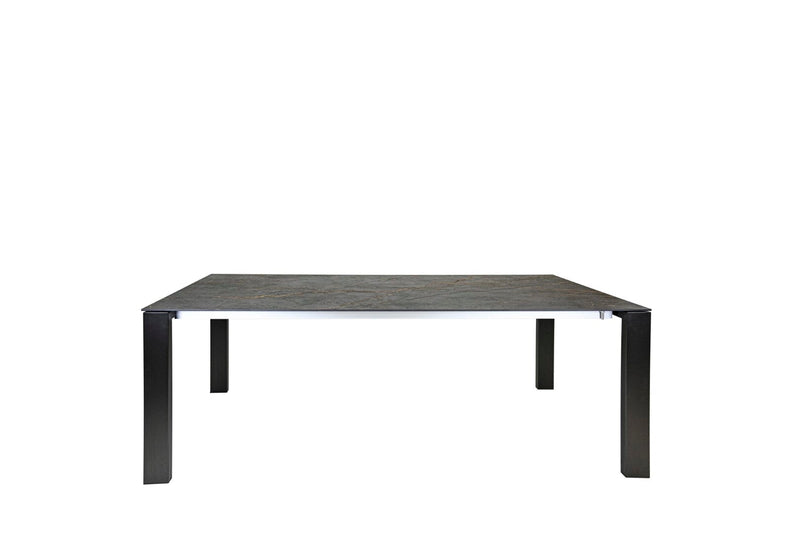SIT Mobilia Olympia Oslo Preto Table à rallonge pivotante 210-270x95cm en inox chromé noir avec Plateau céramique 