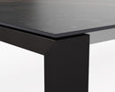 SIT Mobilia Olympia Oslo Preto Table à rallonge pivotante 210-270x95cm en inox chromé noir avec Plateau céramique 