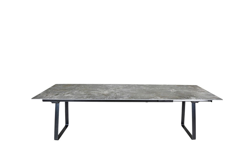 SIT Mobilia Vesuv Gamma Table à rallonge 160-220x95cm en inox chromé noir avec Plateau céramique 