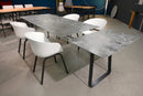 SIT Mobilia Vesuv Gamma Table à rallonge 210-270x95cm en inox chromé noir avec Plateau céramique 