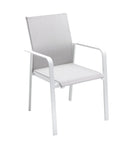Solpuri Breeze Fauteuil empilable Alu White / Toile Softex Shell 
