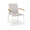 Solpuri Carla Fauteuil empilable - Accoudoirs teck Alu White / Toile Softex Shell 