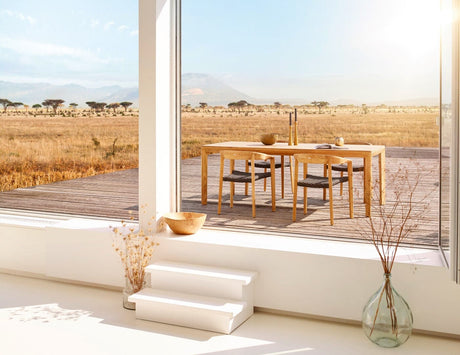 Solpuri Lodge Fauteuil empilable - Teck / String Tex dark-grey 