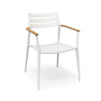 Solpuri Pia Fauteuil empilable Aluminium - Accoudoirs teck Alu White 