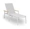 Solpuri Spa Chaise longue, empilable - Accoudoirs teck Alu White / Toile Softex Shell 