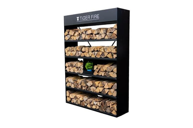 Tiger Fire Étagère por bois de cheminée 160x220x40cm H:220cm Noir 