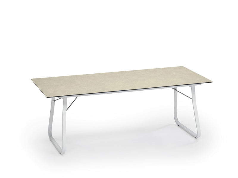Weishäupl Ahoi Table 200x90cm Armature Weiss Plateau Hpl Beige 