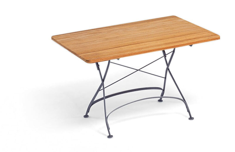 Weishäupl Classic Table 120x80cm avec plateau teck Graphitgrau - Teak 