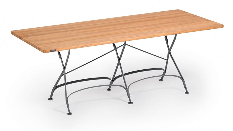 Weishäupl Classic Table 180x80cm avec plateau teck Graphitgrau - Teak 