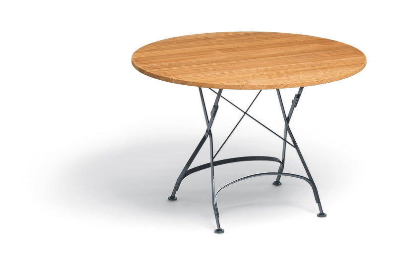 Weishäupl Classic Table ronde Ø110cm avec plateau teck Graphitgrau - Teak 