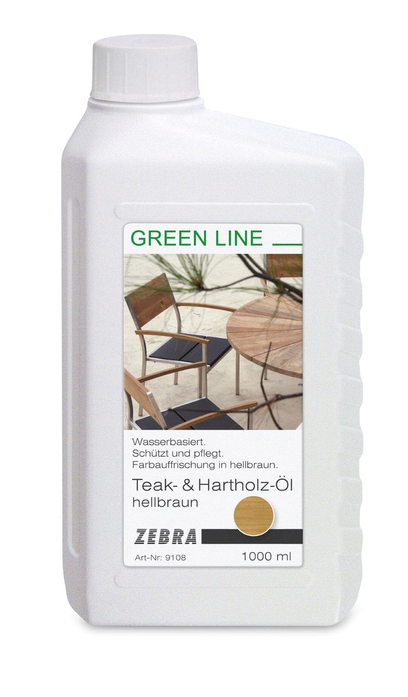 Zebra Greenline Huile pour teck teinte brun clair 1 Litre 