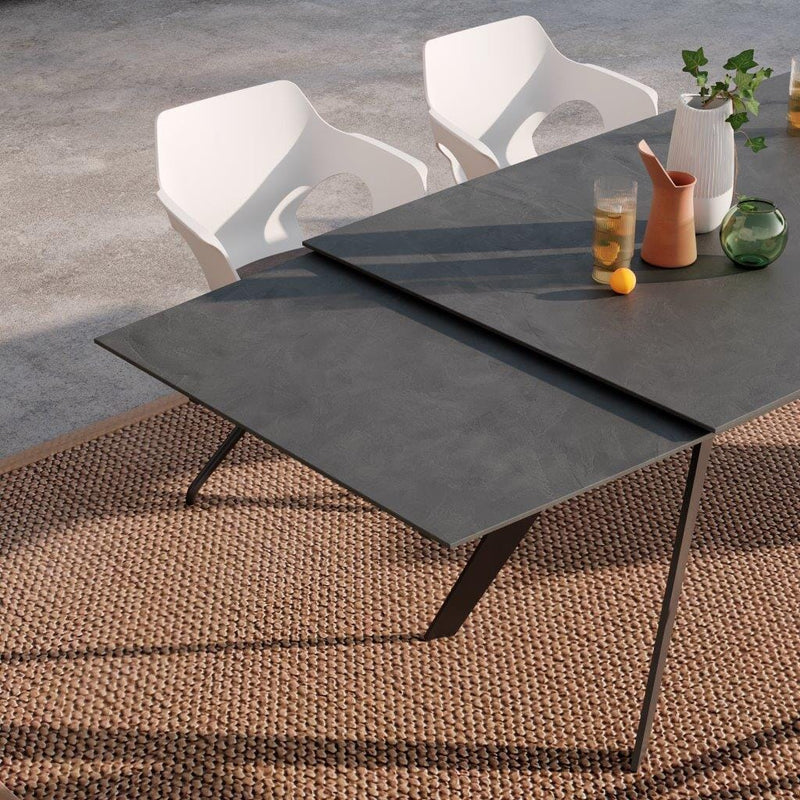 Zumsteg Lineo Z261 Table à double rallonges avec plateau céramique ovale Bootsform 