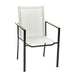 Zumsteg Slim Fauteuil repas inox chromé noir Inox chromé noir - Textilène Light grey Teck 